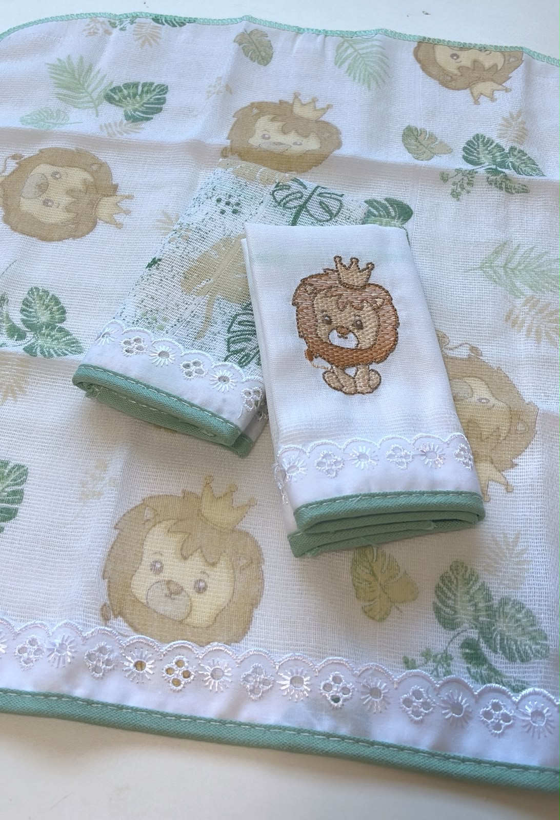 Pano de Boca Estampado (Kit com 3 Pe&ccedil;as)